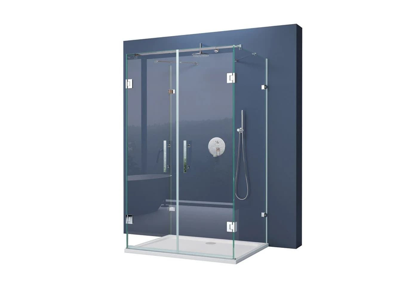 doporro Duschkabine U-Form Duschwand 8mm ESG-Sicherheitsglas - Bild 2