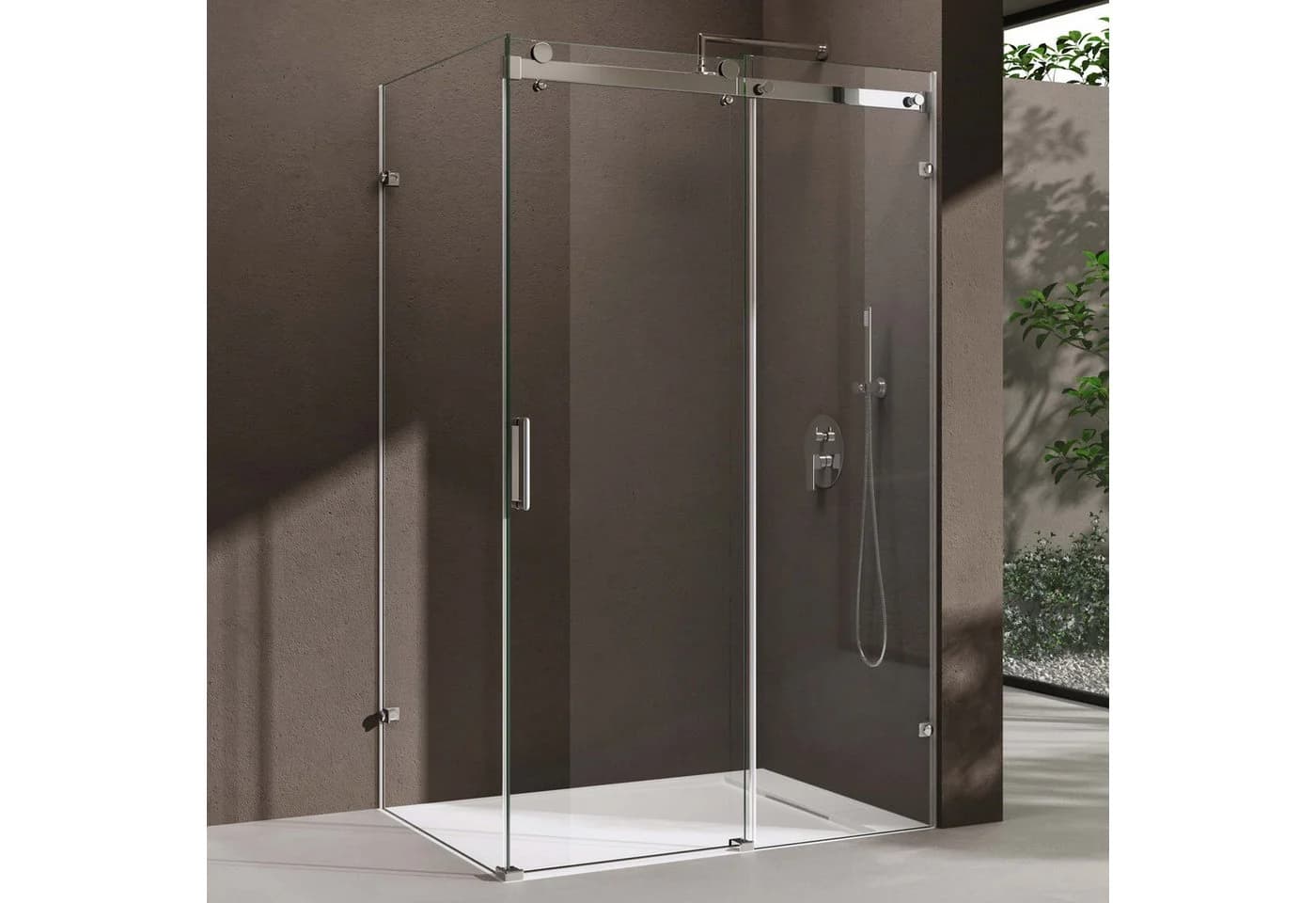 doporro Eckdusche Schiebetür ESG 8mm Nano 195cm