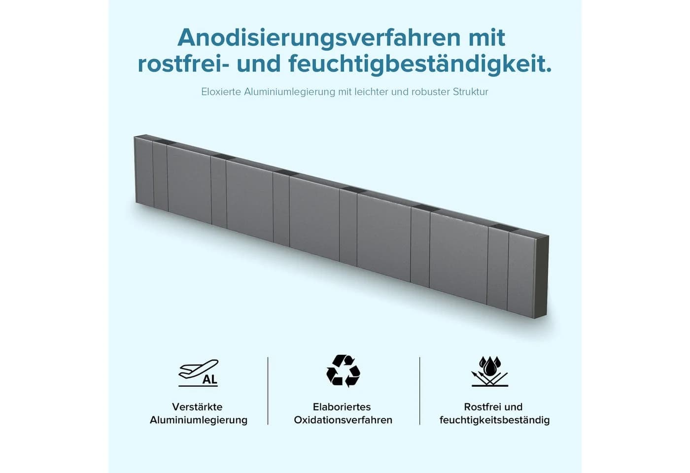 doporro Wandgarderobe Garderobenhaken Wandhaken Garderobenleiste aus Aluminium - Bild 5