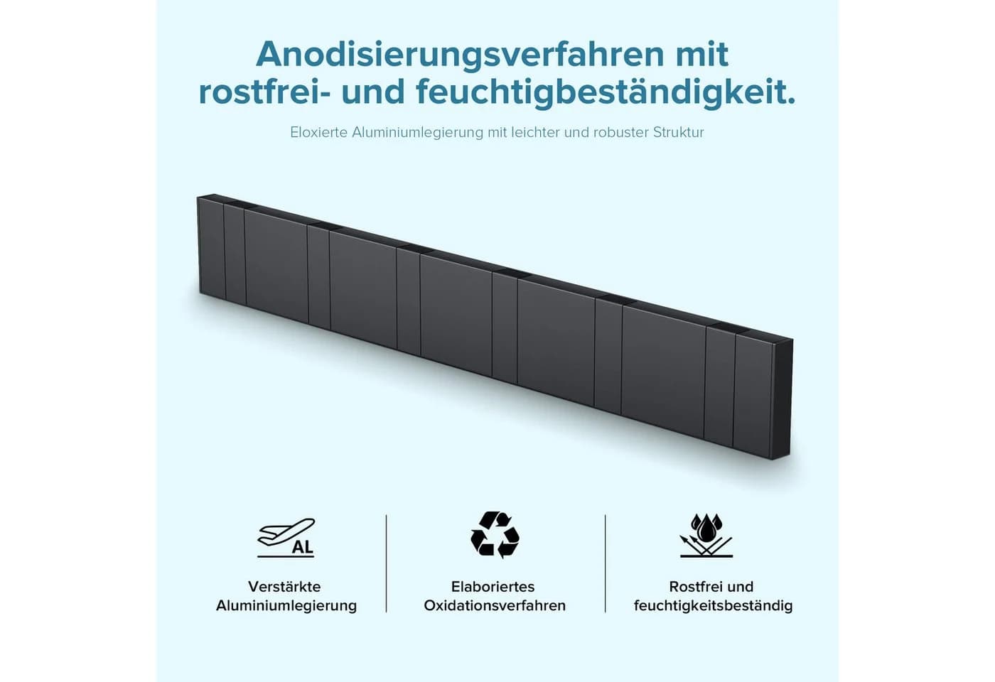 doporro Wandgarderobe Garderobenhaken Wandhaken Garderobenleiste aus Aluminium - Bild 5