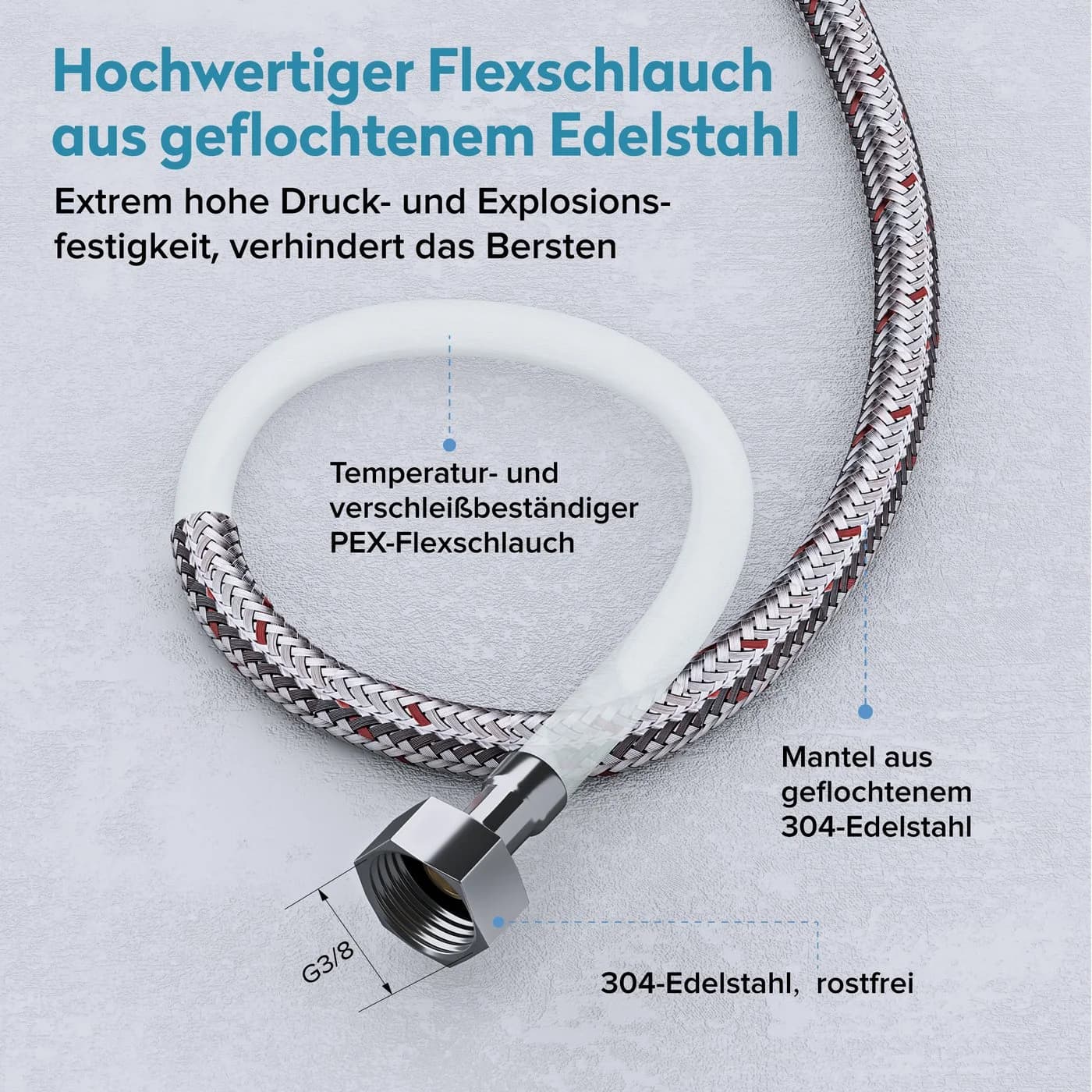 doporro Küchenarmatur Turnix-02 Ausziehbar Edelstahl Silber 360° - Bild 5