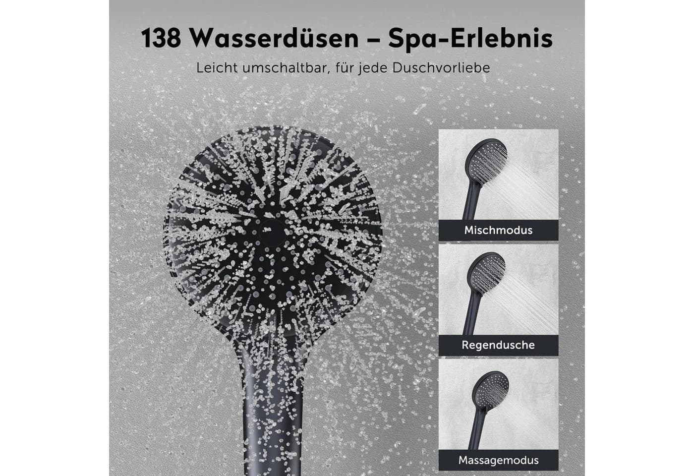 doporro Wannenarmatur mit Handbrause und Dusche - Bild 5