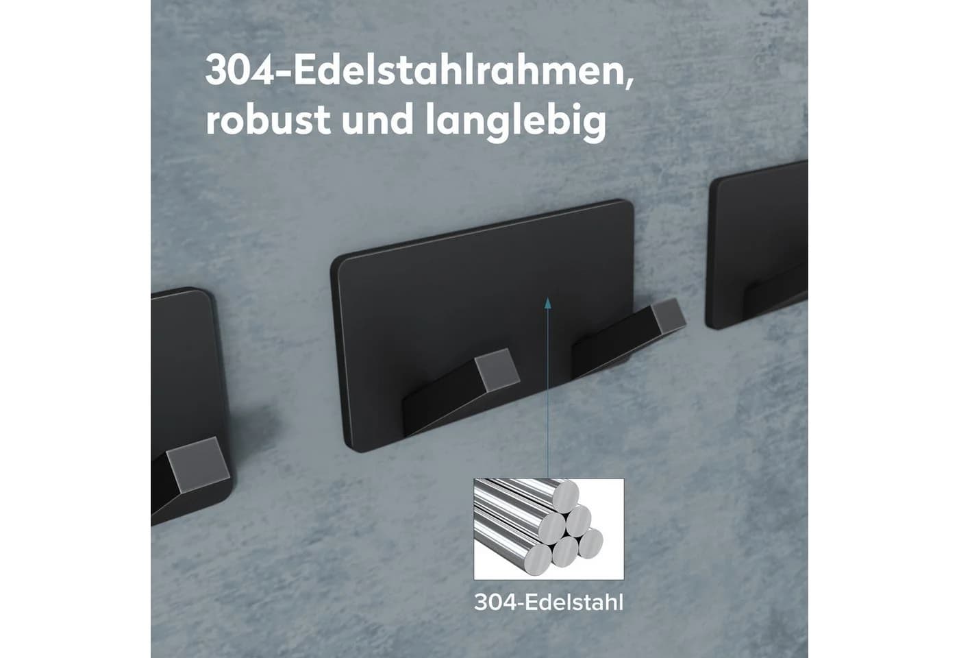 doporro Garderobenhaken Wandgarderobe Wandhaken starke Klebehaken aus Edelstahl Stalo-04 - Bild 4