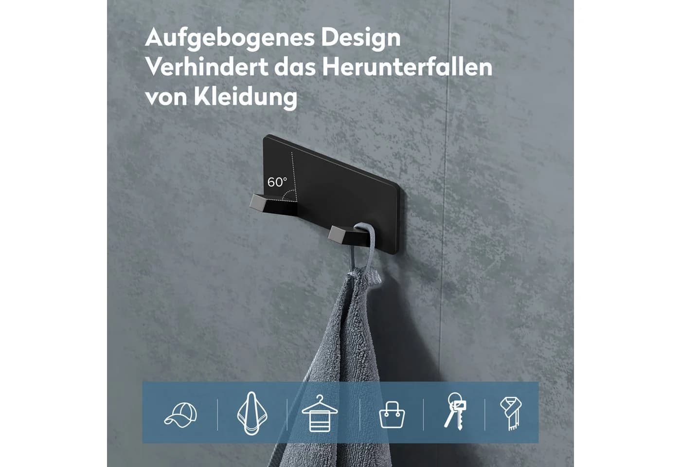doporro Garderobenhaken Wandgarderobe Wandhaken starke Klebehaken aus Edelstahl Stalo-04 - Bild 5