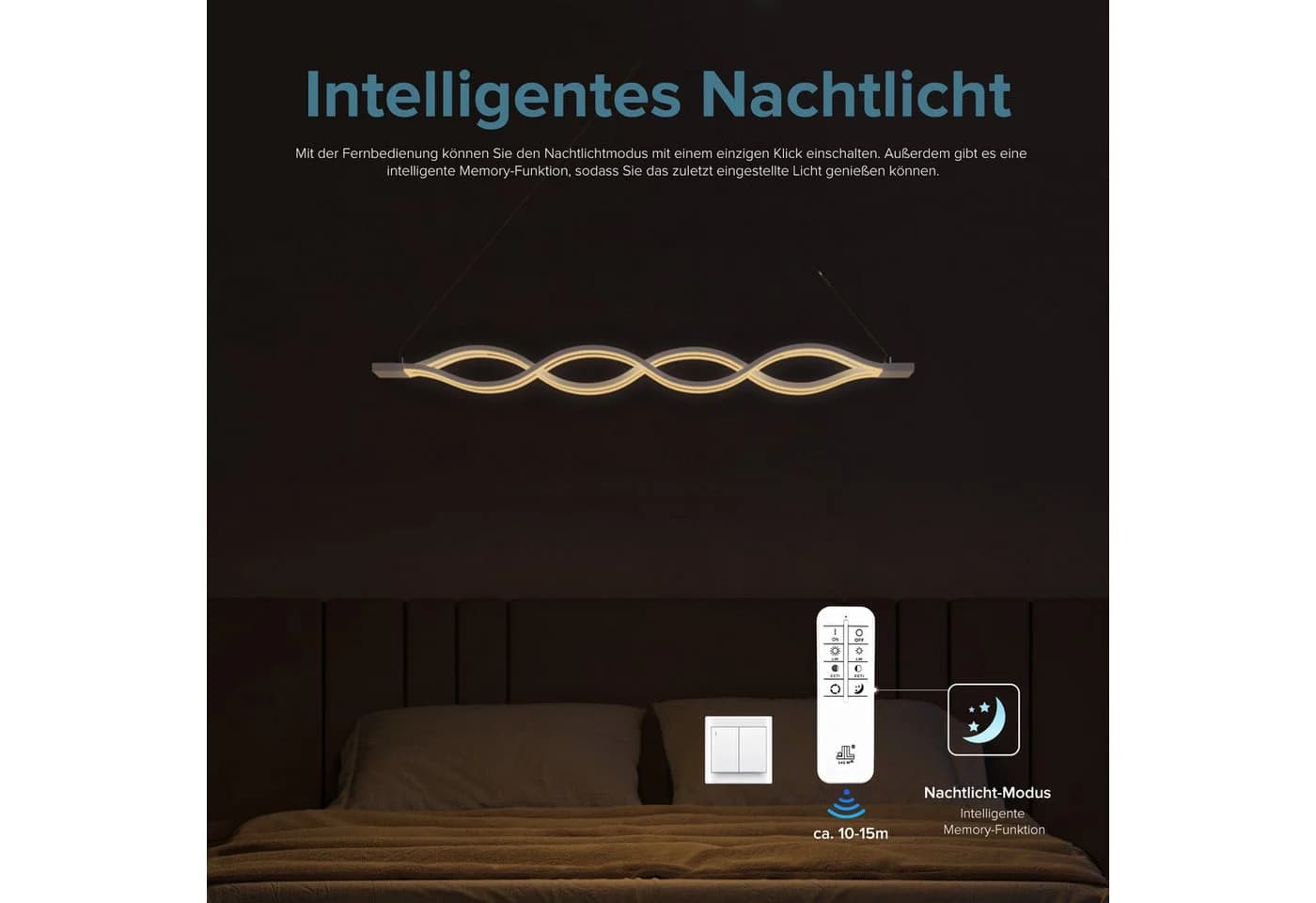 doporro LED Pendelleuchte Esszimmer dimmbar Weiß mit Fernbedienung - Bild 4