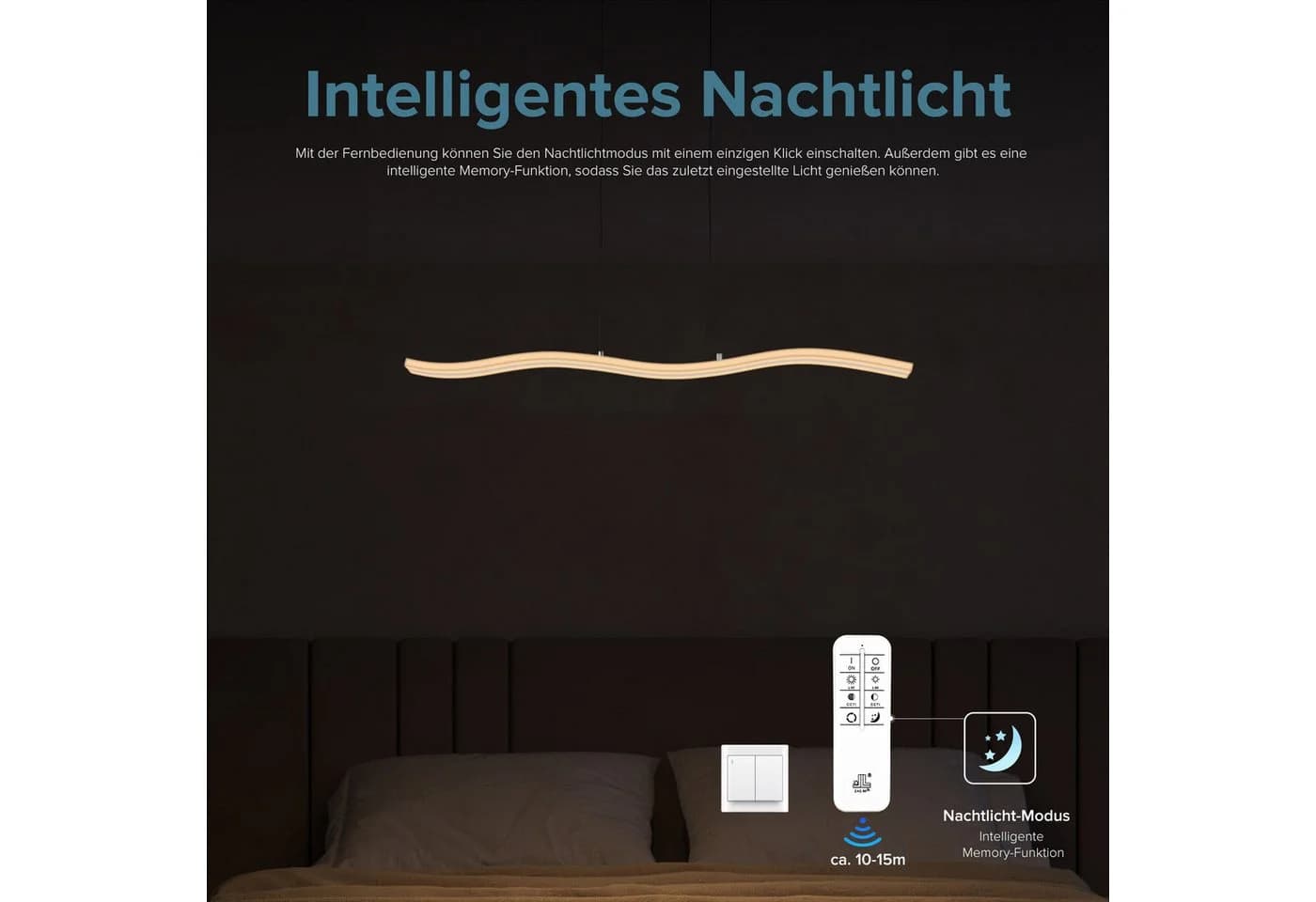 doporro LED Pendelleuchte dimmbar Höhenverstellbar Weiß - Bild 4