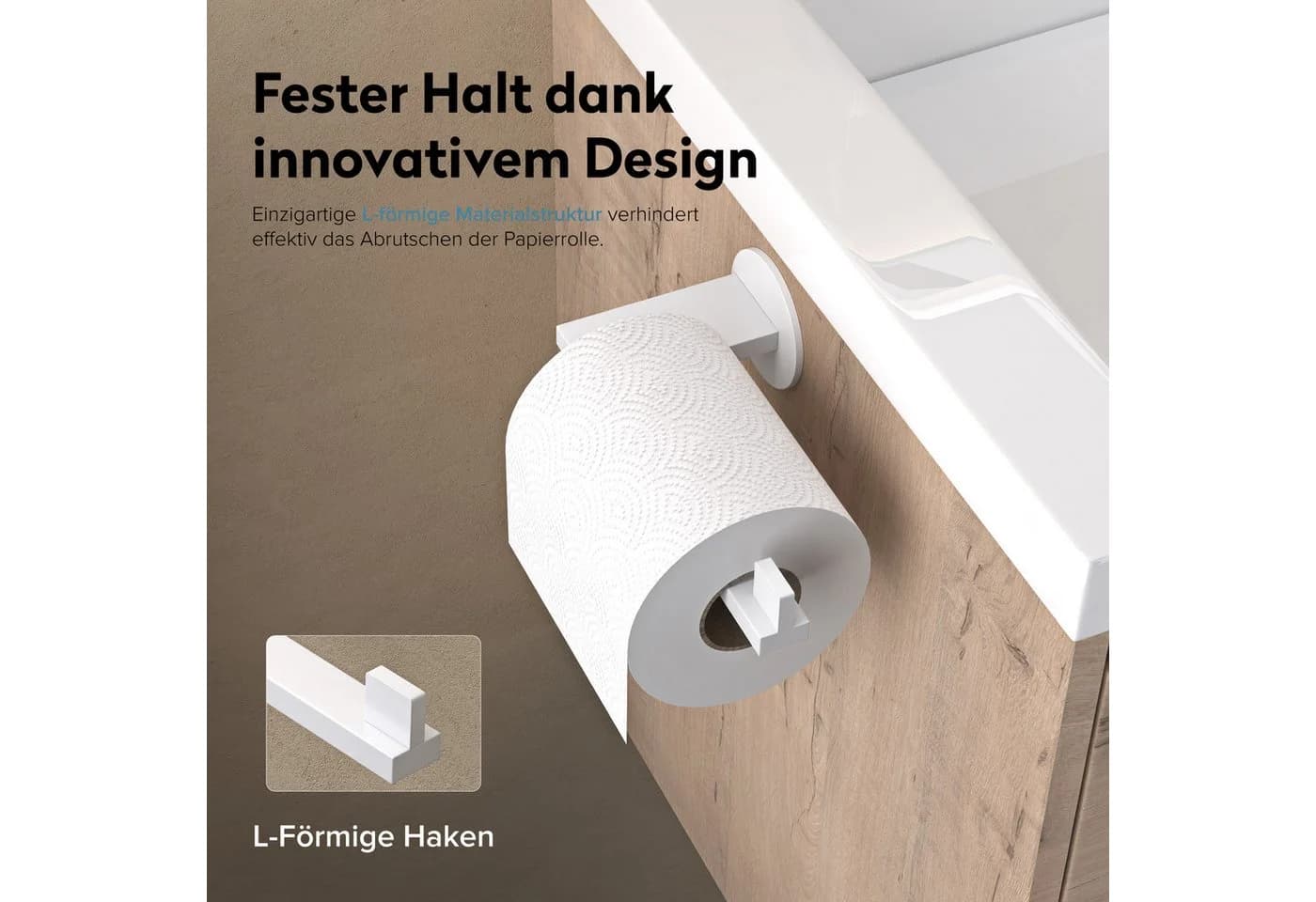doporro Toilettenpapierhalter Klopapierhalter Moderner Klorollenhalter aus Edelstahl 304, rutschfeste Konstruktion - Bild 5