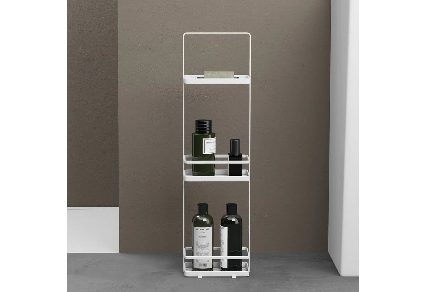 doporro Badregal Duschablage Toilettenregal Bodenstehend ohne Bohren 3 Ebenen Reglo02 - Bild 2