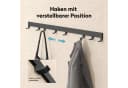 doporro Garderobenleiste mit verschiebbaren Haken Aluminium Schwarz Bild 1