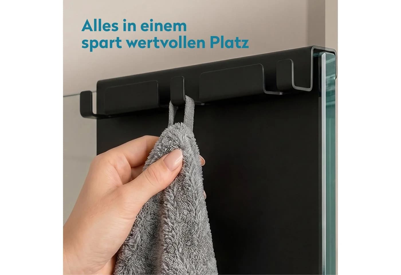 doporro Duschablage 2 Ebenen höhenverstellbar mit Haken Schwarz - Bild 5