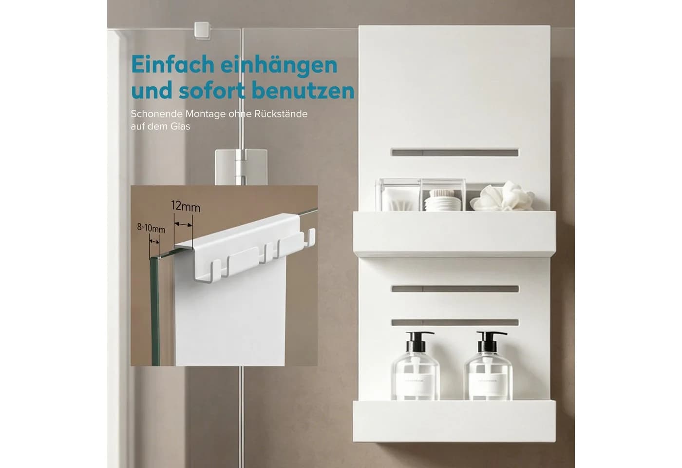doporro Duschablage 2 Ebenen Weiß Ohne Bohren