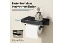 doporro Toilettenpapierhalter mit Ablage Lino-05 Aluminium Schwarz Bild 5
