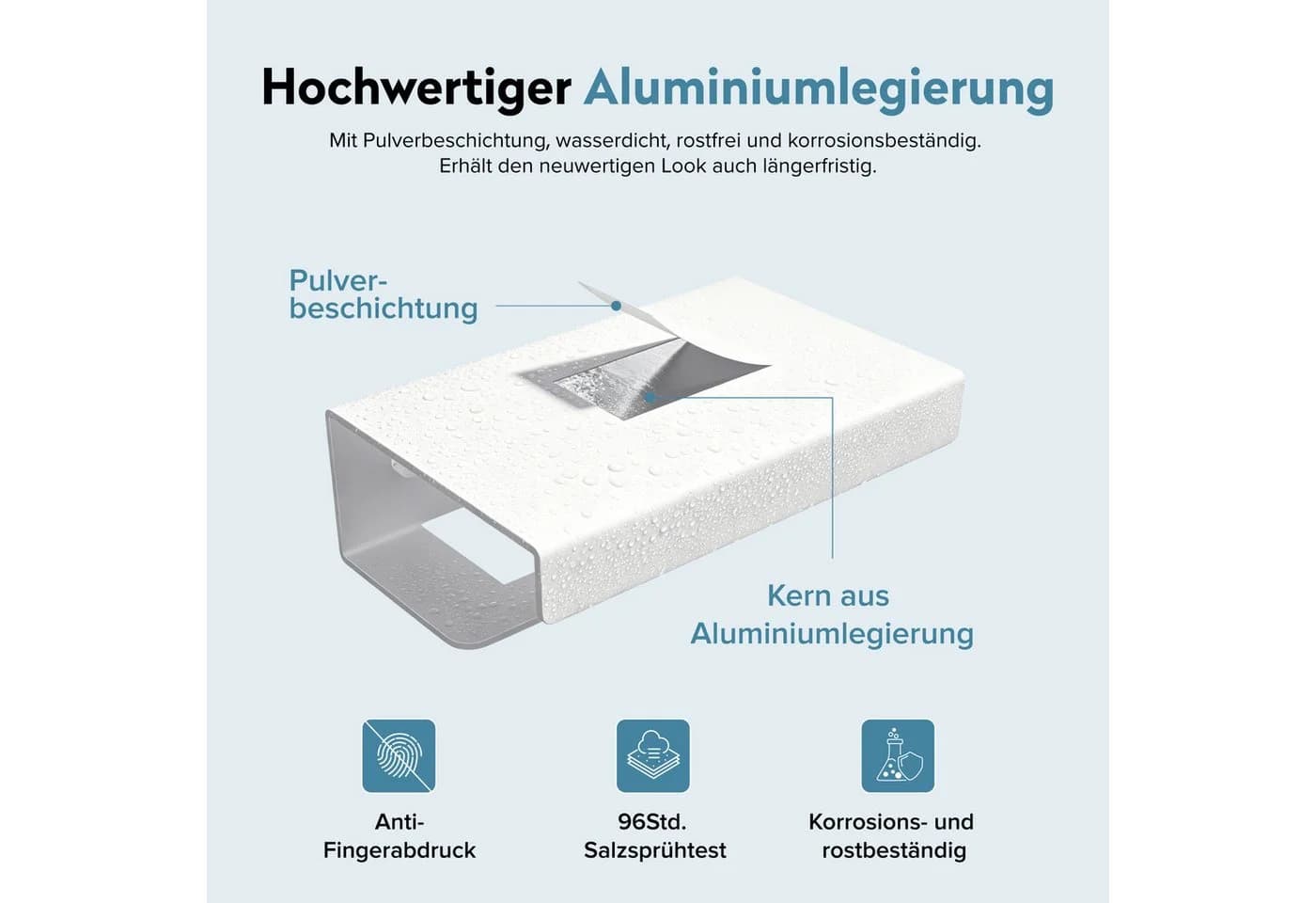 doporro Toilettenpapierhalter mit Ablage Sandweiß Aluminium - Bild 3