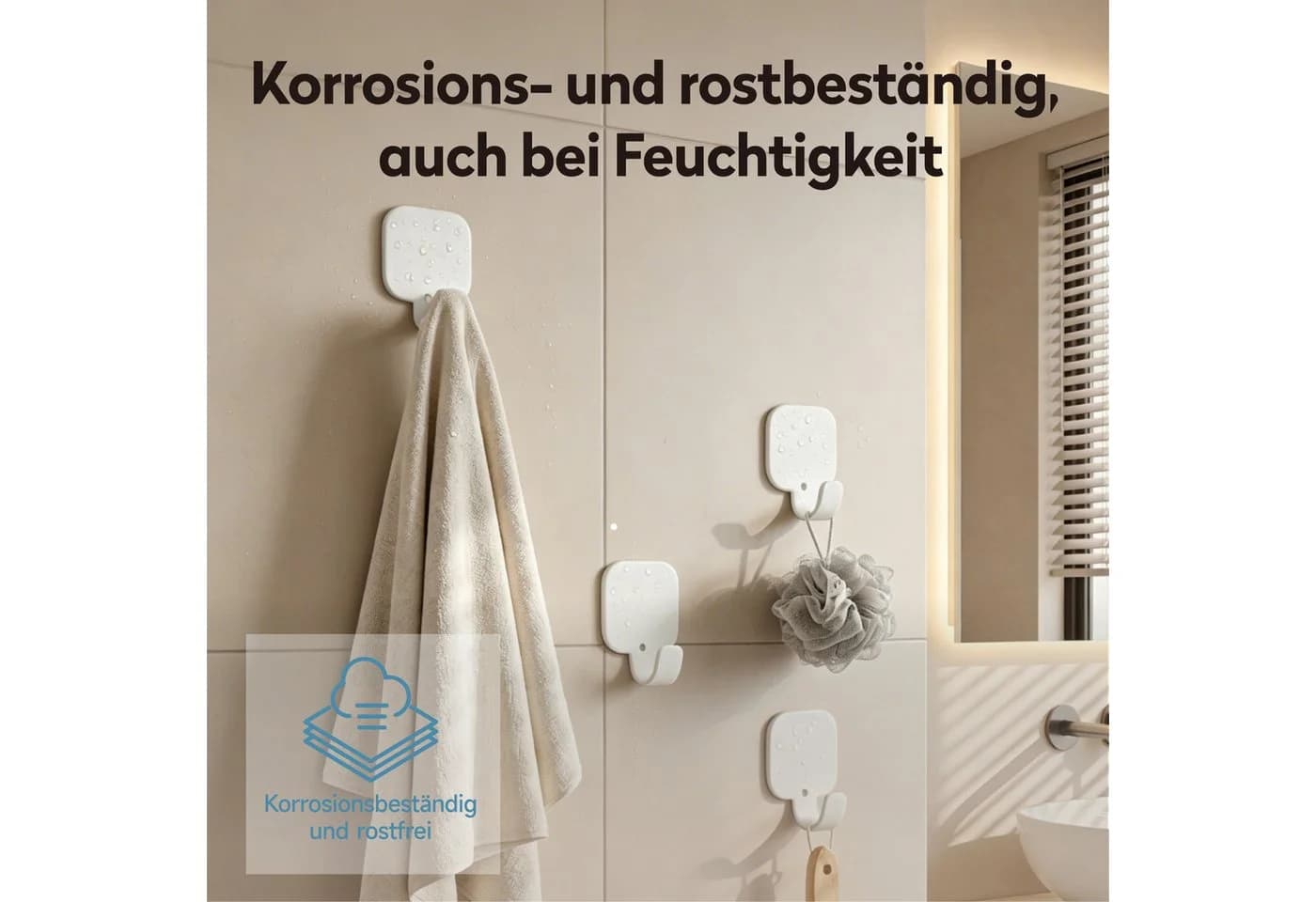 doporro Wandhaken Klebehaken 4 Stück Aluminium - Bild 3