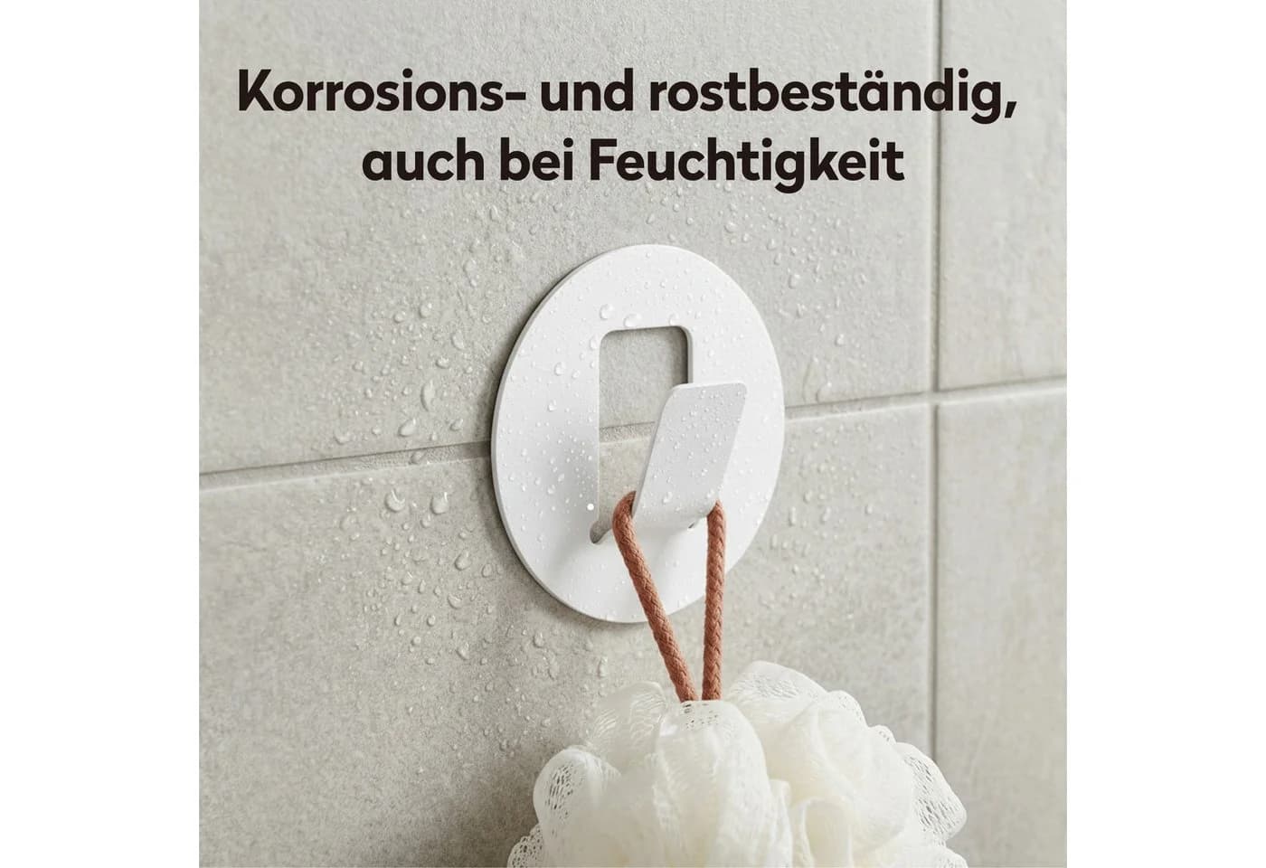 doporro Klebehaken 4er Set Rund Weiß Ohne Bohren Aluminium - Bild 4