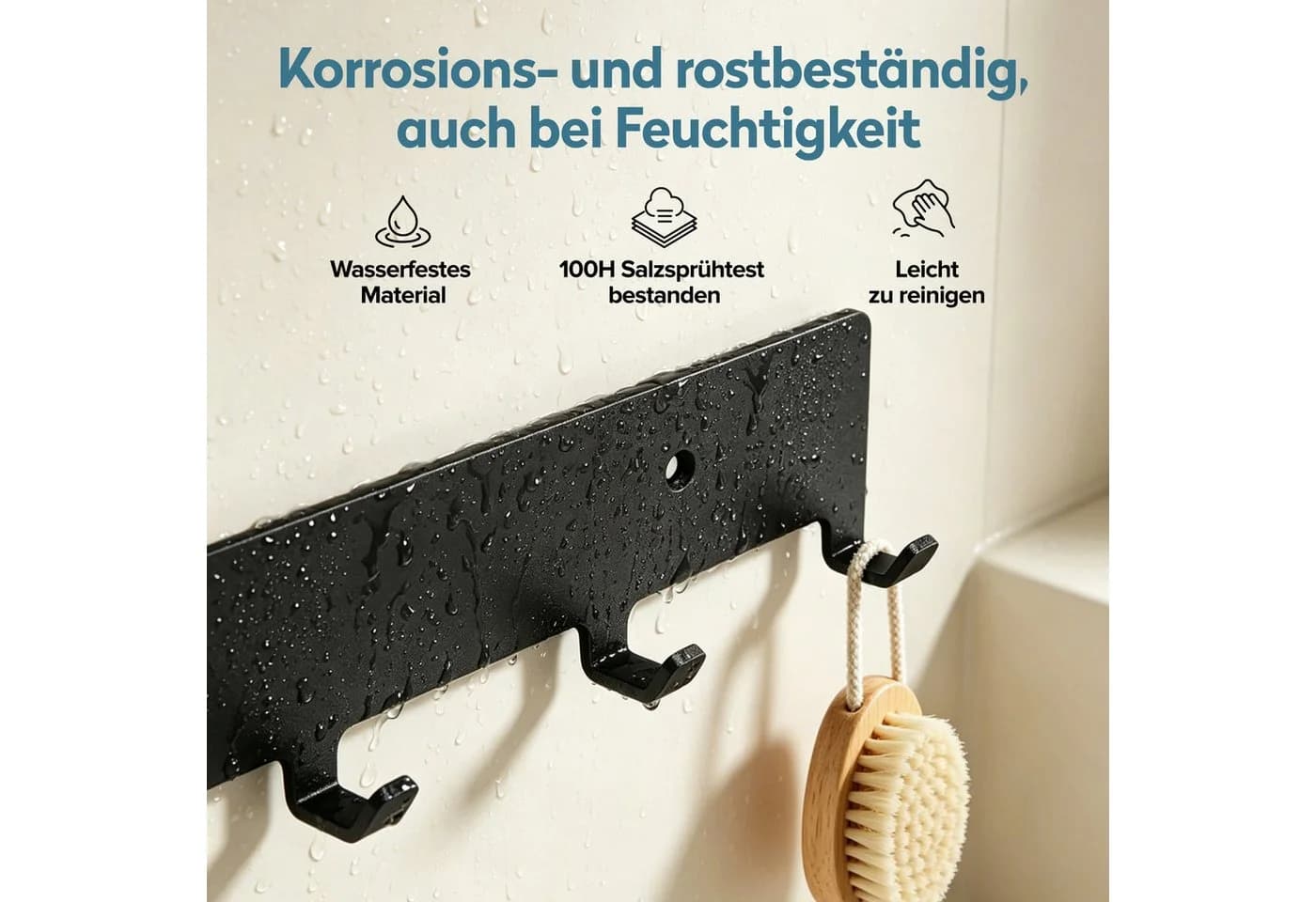 doporro Garderobenleiste Stalo-17 mit 7 Haken Schwarz - Bild 4