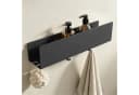 doporro Duschregal Wandregal 40cm Schwarz/Weiß mit 2 Haken Bild 1