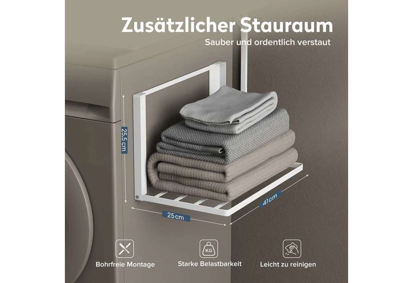 doporro Handtuchhalter Magnetisch Klappbar Metall Weiß/Schwarz - Bild 5
