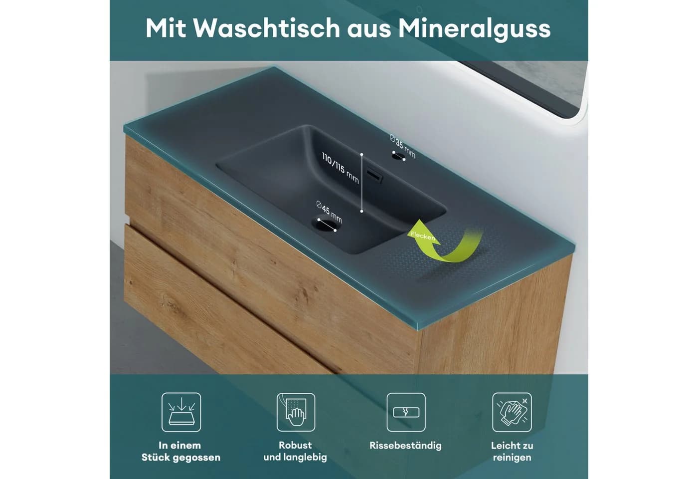 Mai & Mai Badmöbel-Set Waschtisch mit Unterschrank Aqualis - Bild 4