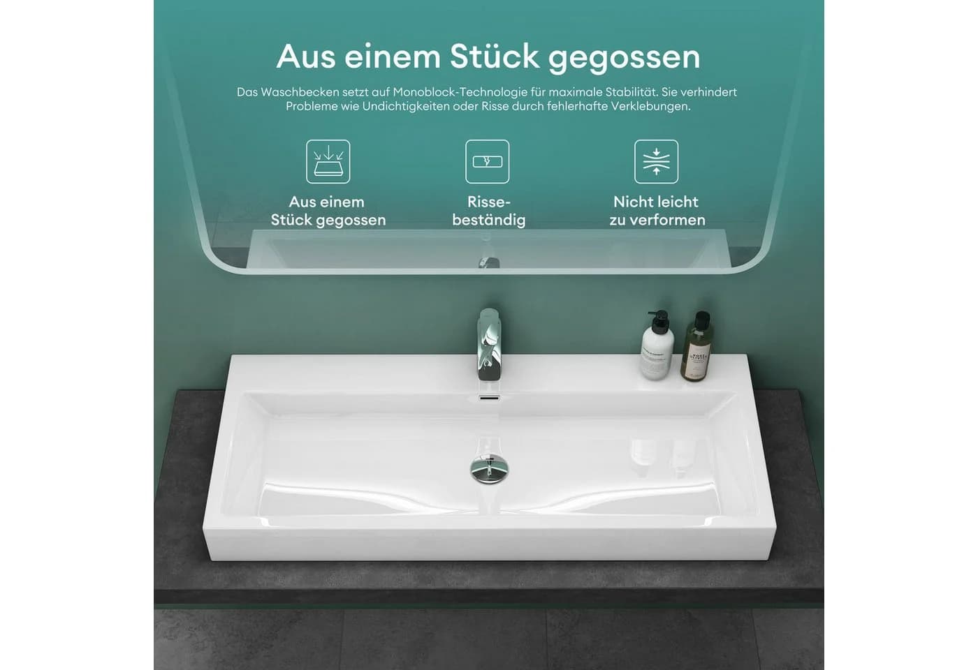 Mai & Mai Aufsatzwaschbecken Colossum06 Mineralguss Weiß - Bild 4