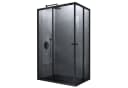 Mai & Mai Eckdusche Duschkabine Doppel-Schiebetür 190cm Nano mit ESG R16K-Schwarz Bild 2