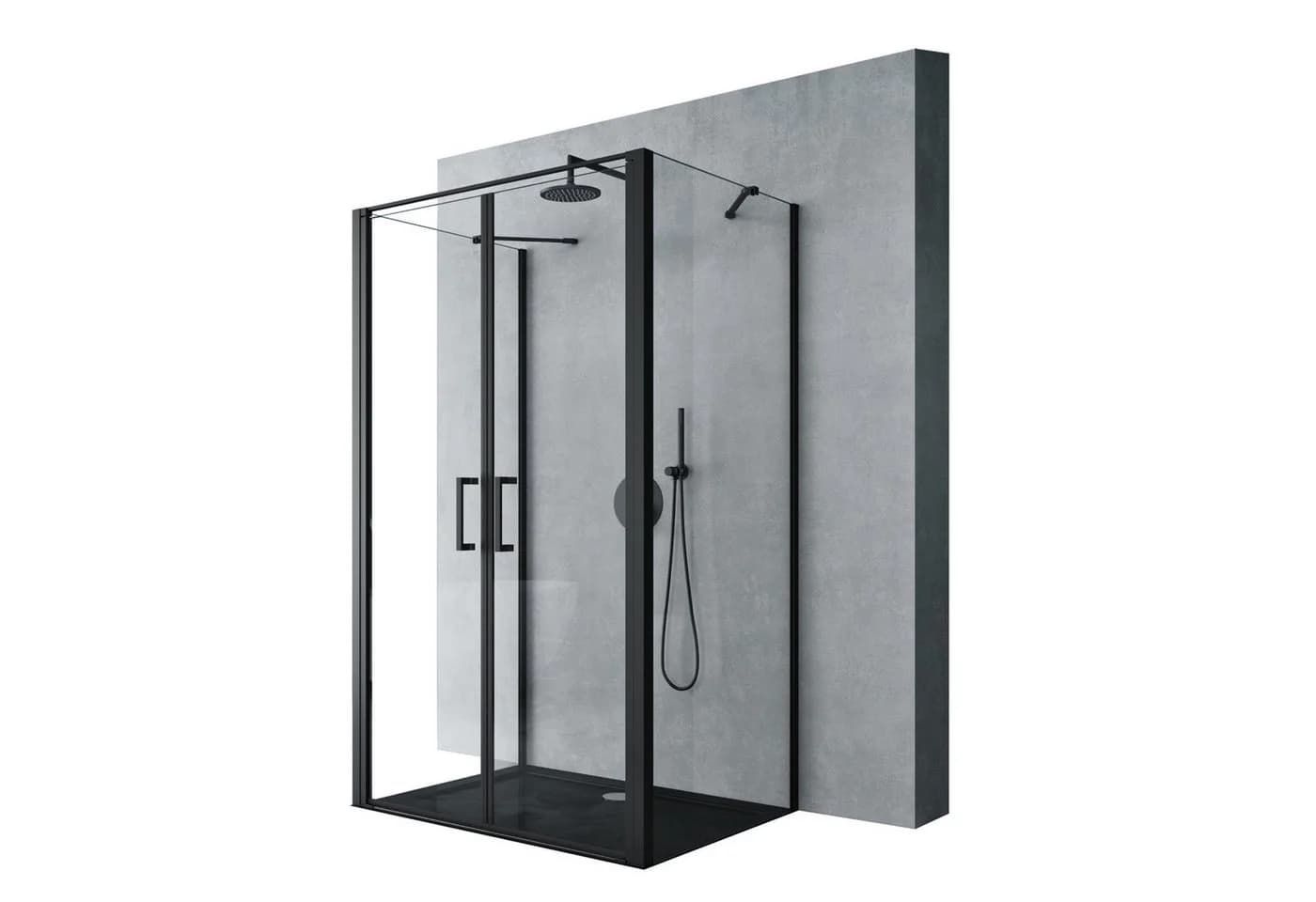 Mai & Mai Duschkabine U-Form 90x80 cm 8mm ESG-Glas Doppeldrehtür - Bild 2