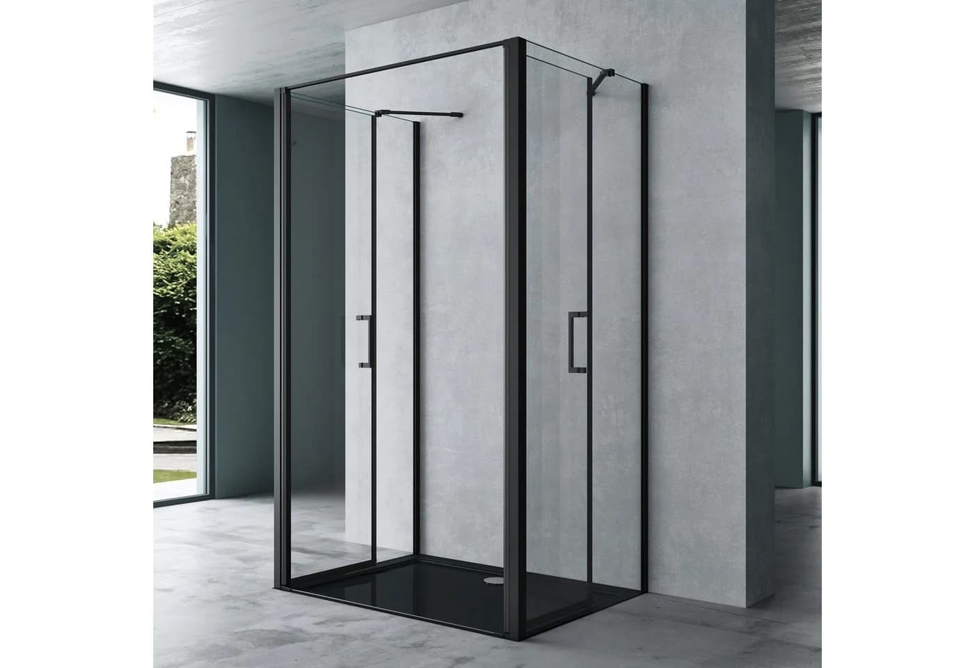 Mai & Mai Duschkabine U-Form 90x80 cm 8mm ESG-Glas Doppeldrehtür - Bild 3