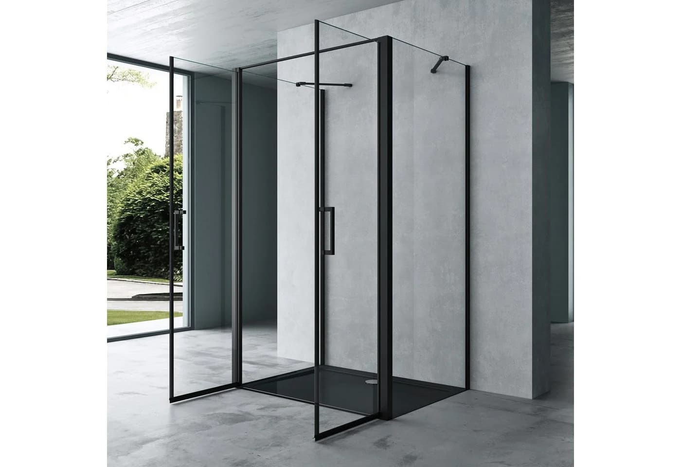 Mai & Mai Duschkabine U-Form 90x80 cm 8mm ESG-Glas Doppeldrehtür - Bild 4
