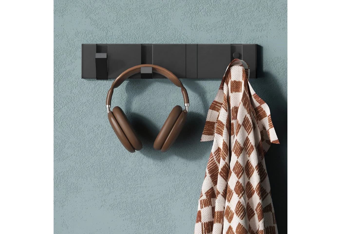 Mai & Mai Wandgarderobe Wandhaken Garderobenleiste mit 4/6 klappbaren Haken, Faltmechanik und Anti-Rutsch-Textur - Bild 3