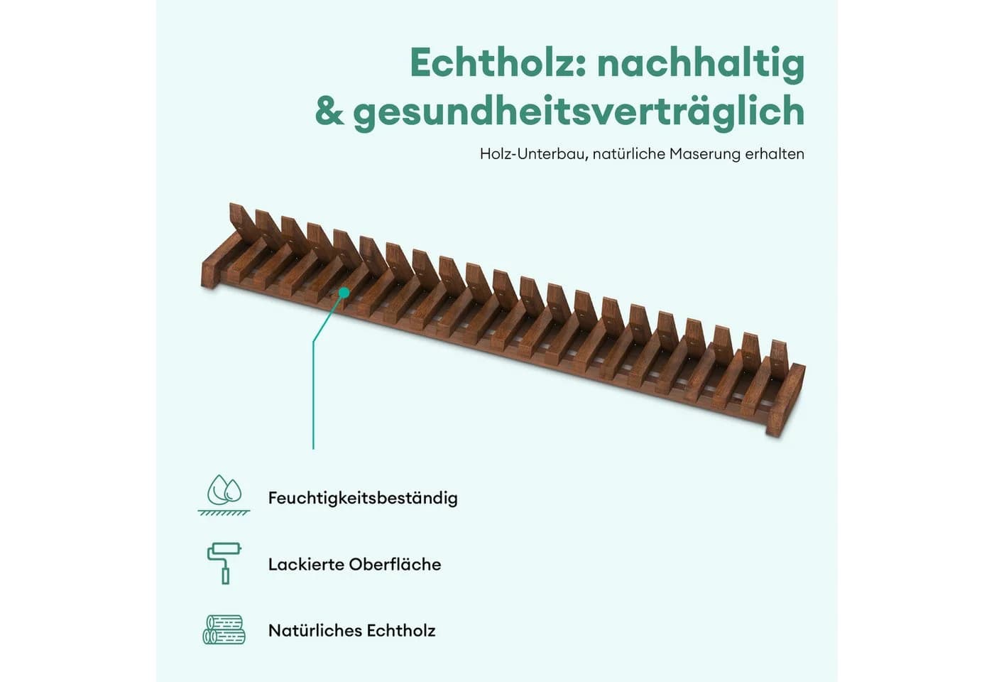 Mai & Mai Wandgarderobe mit magnetischen Klapphaken aus Holz - Bild 4