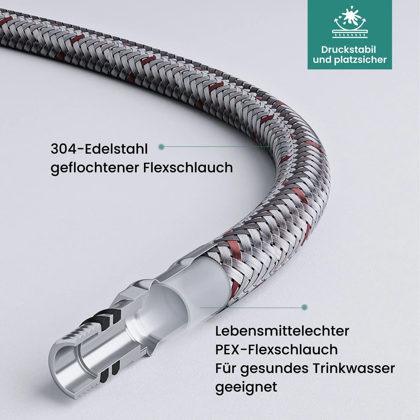 Mai & Mai Küchenarmatur Turnix-02 Edelstahl 360° schwenkbar ausziehbar - Bild 5
