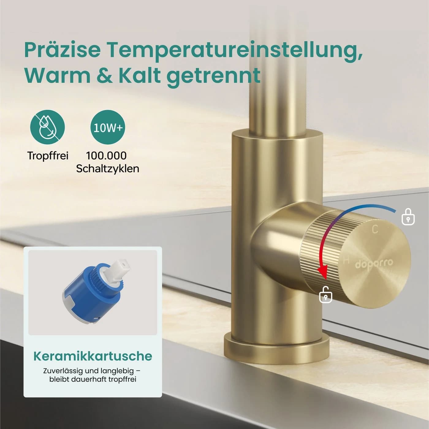 Mai & Mai Küchenarmatur Turnix-02 Edelstahl 360° Schwenkbar Ausziehbar - Bild 3