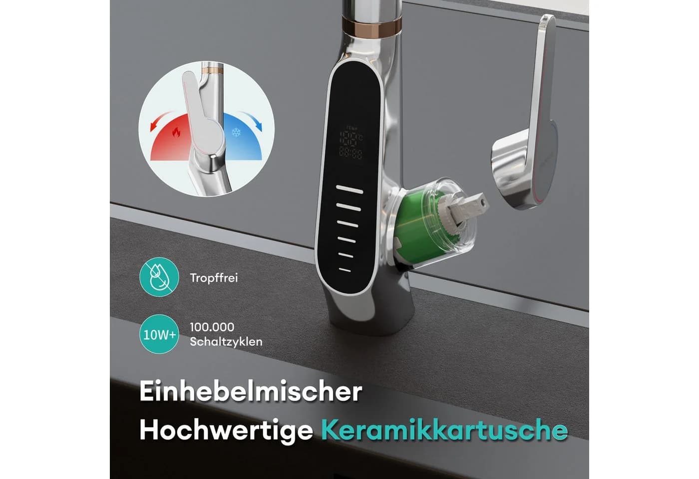 Mai & Mai Küchenarmatur MS-8085 mit LED-Anzeige & 360° Schwenker - Bild 5