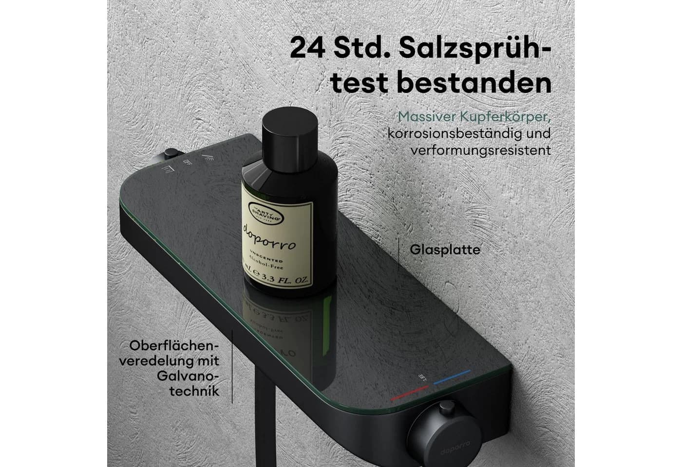 Mai & Mai Wannenarmatur mit Handbrause Thermostat 4 Strahlarten Duschsystem - Bild 4