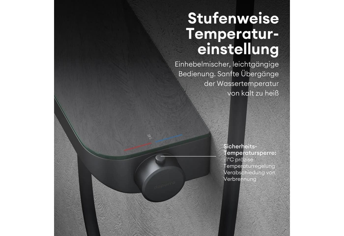 Mai & Mai Wannenarmatur mit Handbrause Thermostat 4 Strahlarten Duschsystem - Bild 5