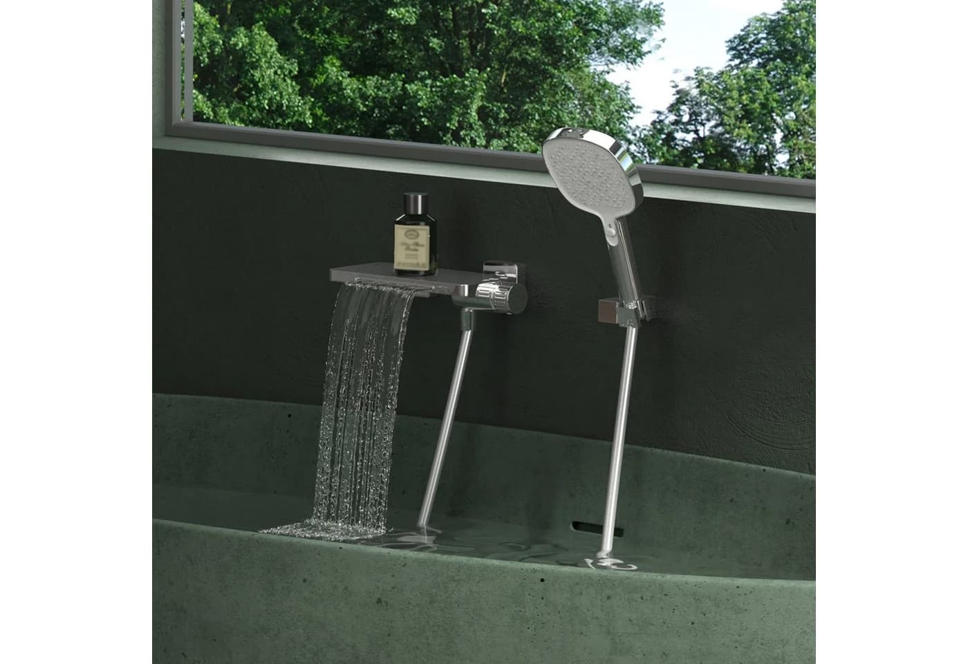 Mai & Mai Wannenarmatur mit Handbrause - Silber