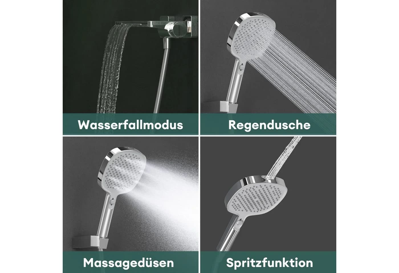 Mai & Mai Wannenarmatur mit Handbrause - Silber - Bild 3