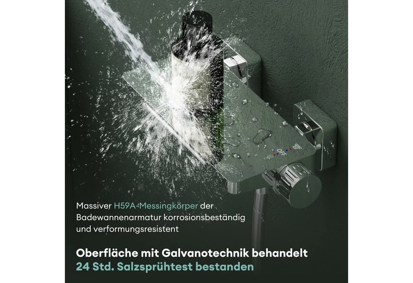 Mai & Mai Wannenarmatur mit Handbrause - Silber - Bild 5