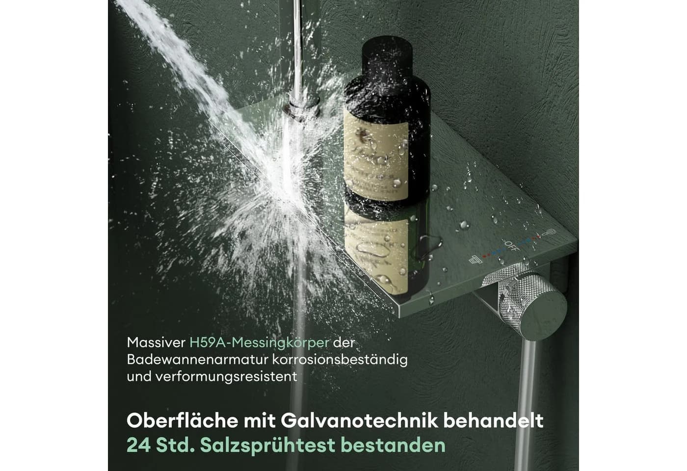 Mai & Mai Wannenarmatur DSN-401 Silber 5 Strahlarten Messing - Bild 5