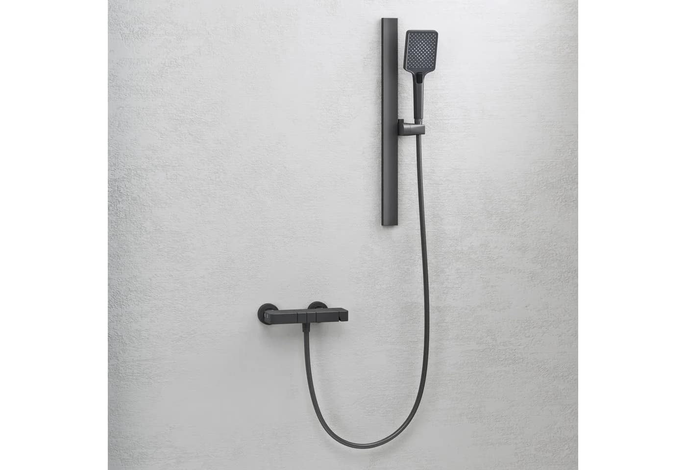Mai & Mai Duschsystem Grau/Weiß Aluminium 3 Strahlarten