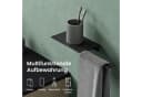 Mai & Mai Toilettenpapierhalter mit Ablage & Endehaken Edelstahl Schwarz/Weiß Bild 5