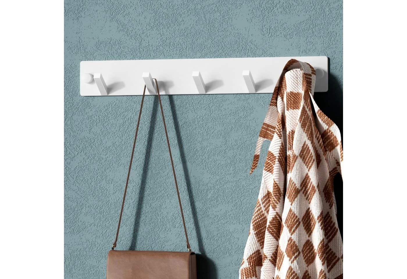 Mai & Mai Wandgarderobe Kleiderhaken 5 Haken Edelstahl Matt Schwarz