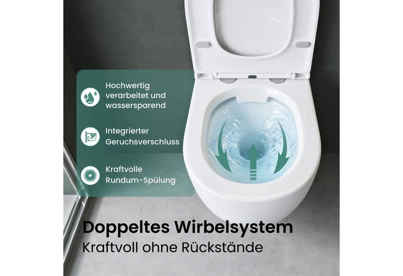 Mai & Mai Hänge-WC spülrandlos mit Softclose-Sitz weiß - Bild 3
