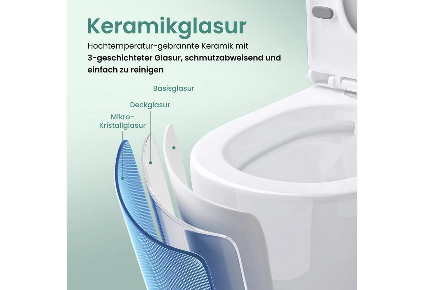 Mai & Mai Hänge-WC spülrandlos mit Softclose-Sitz weiß - Bild 5
