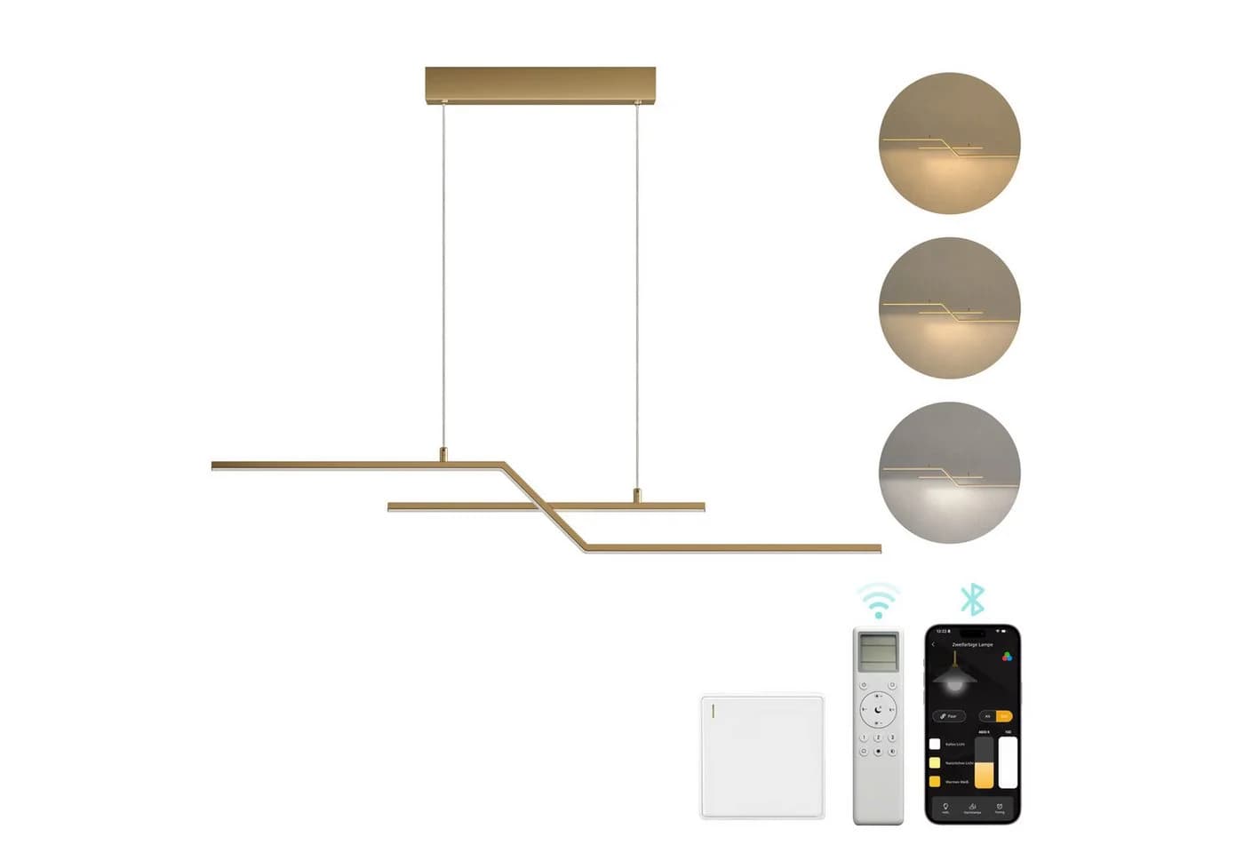 Mai & Mai LED Pendelleuchte Linear Design Gold/Schwarz - Bild 2