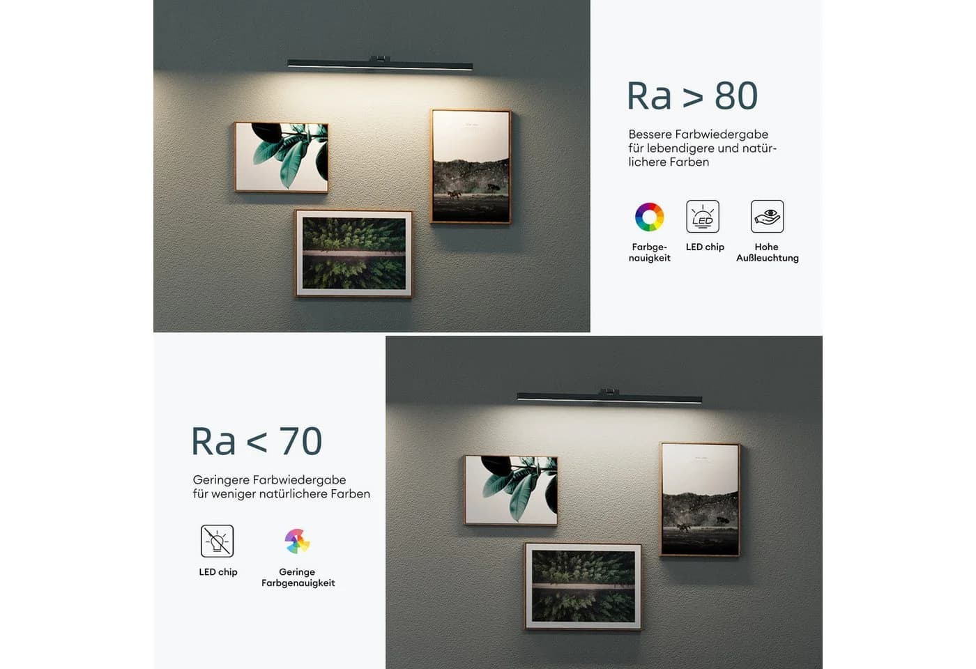 Mai & Mai LED Spiegelleuchte Badlampe 4000K 180° Drehbar Schwarz - Bild 5