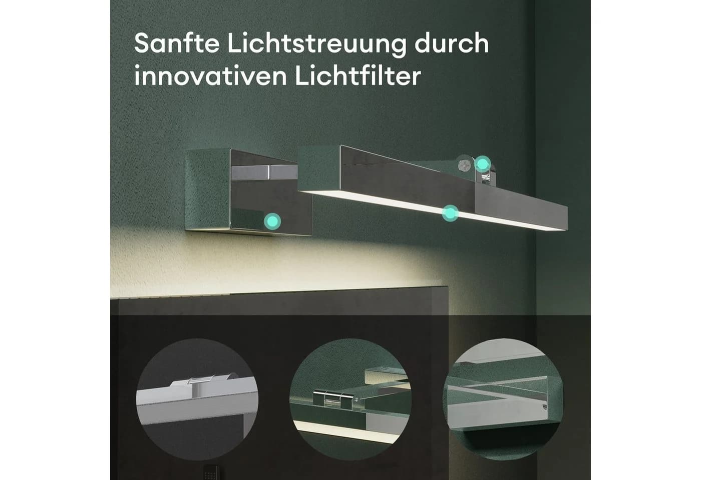 Mai & Mai LED Spiegelleuchte Badlampe 4000K 180° Drehbar 9W - Bild 3