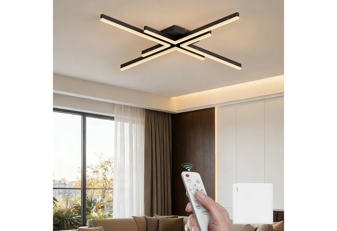Mai & Mai Deckenleuchte Alivetta25039 LED Sandschwarz Dimmbar