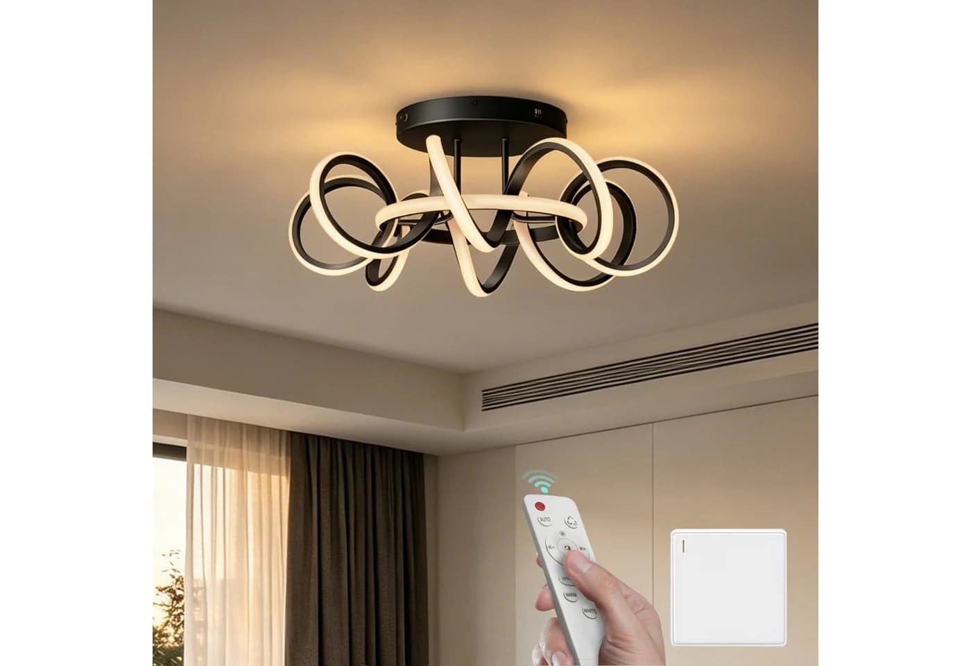 Mai & Mai Pendelleuchte LED dimmbar Schwarz 58cm - Bild 2