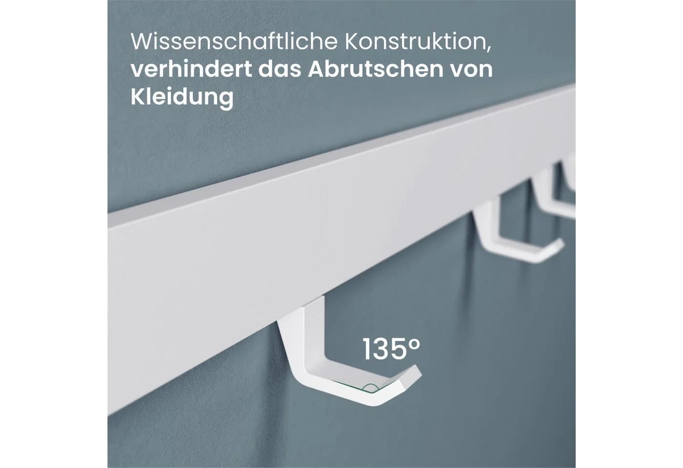 Mai & Mai Garderobenleiste mit verstellbaren Haken Aluminium - Bild 4